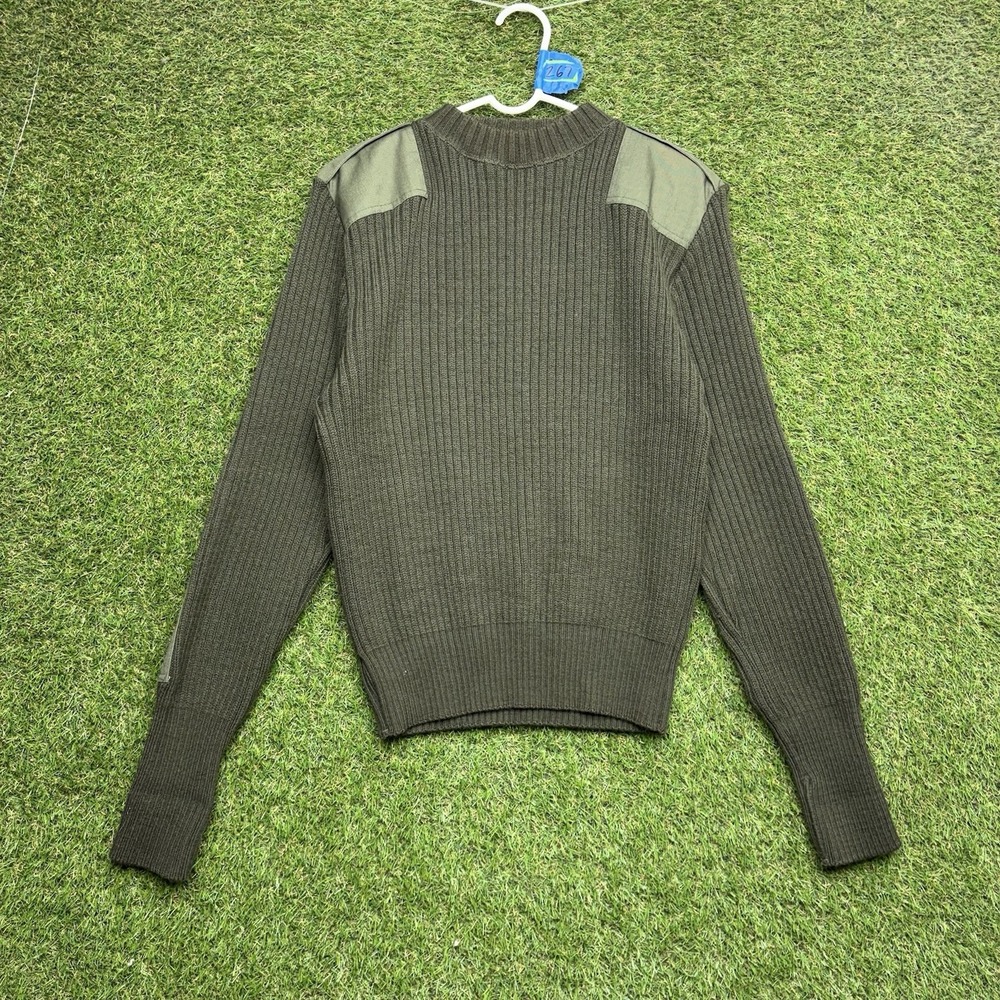 Military Pullover Sweater 100% Wool Valor Collection DSCP Mens Size 38 Green